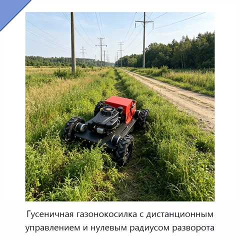 Гусеничная газонокосилка с дистанционным управлением и нулевым радиусом разворота