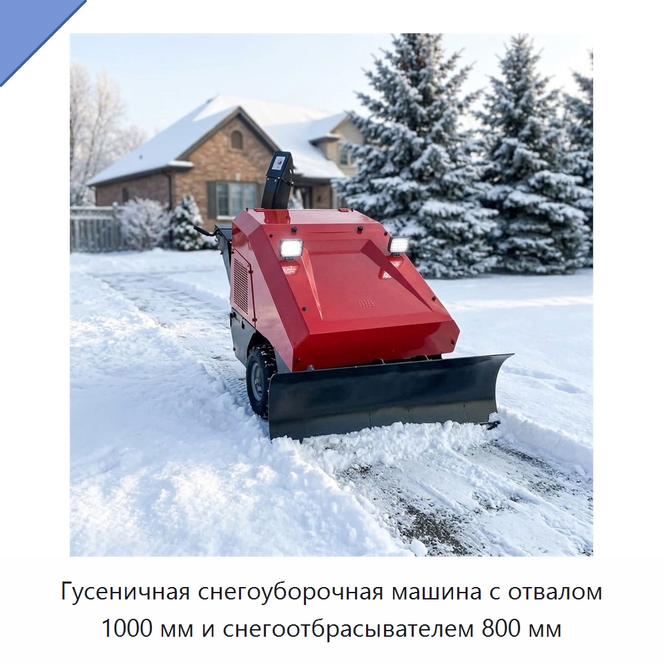 Гусеничная снегоуборочная машина с отвалом 1000 мм и снегоотбрасывателем 800 мм — Коммунальная техника