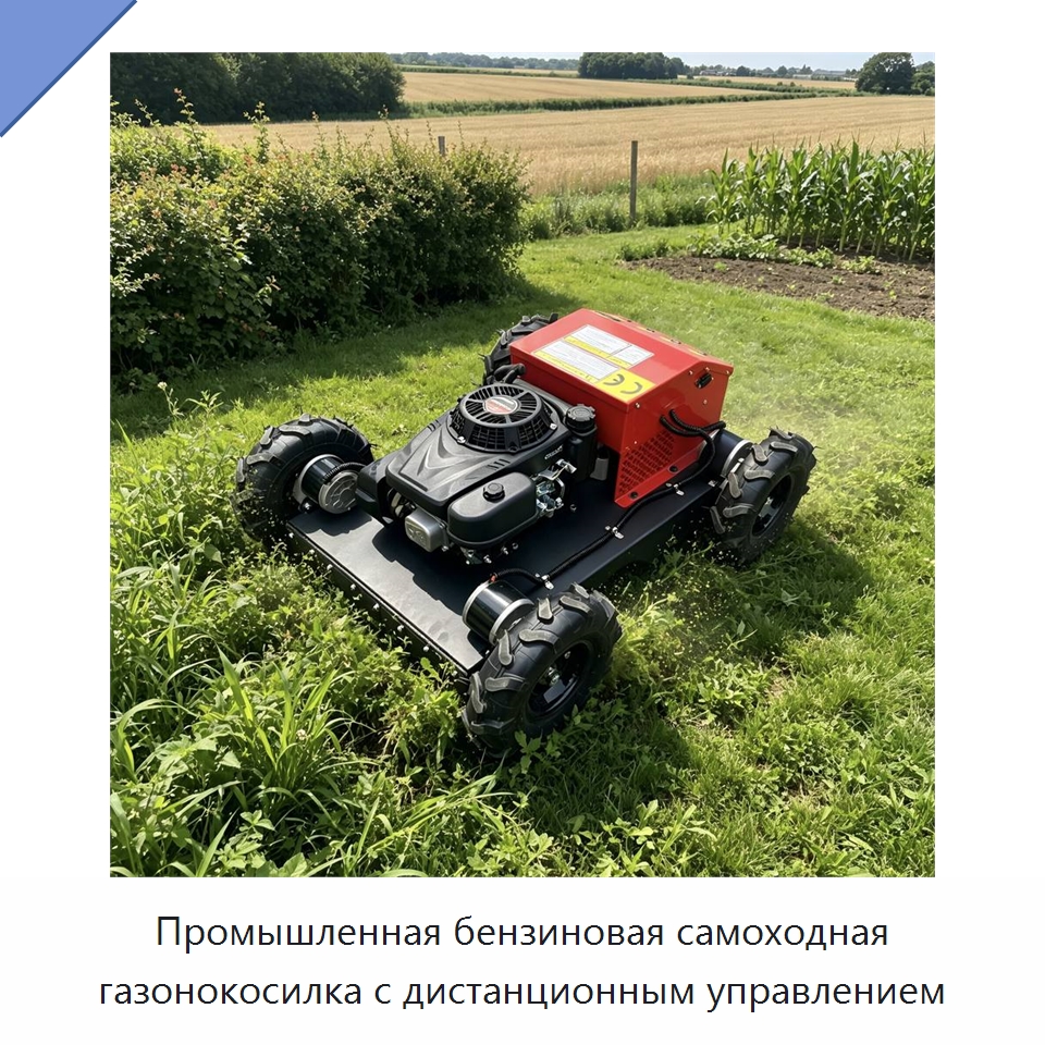 Промышленная бензиновая самоходная газонокосилка с дистанционным управлением — Газонокосилки