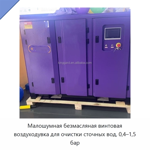 Малошумная безмасляная винтовая воздуходувка для очистки сточных вод, 0,4–1,5 бар