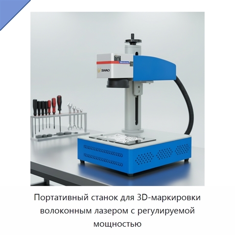 Портативный станок для 3D-маркировки волоконным лазером с регулируемой мощностью
