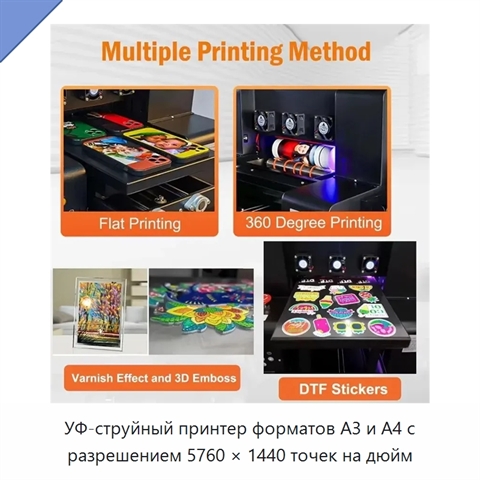 УФ-струйный принтер форматов A3 и A4 с разрешением 5760 × 1440 точек на дюйм