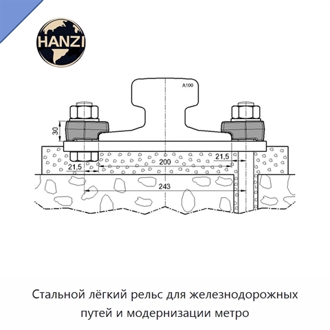 Стальной лёгкий рельс для железнодорожных путей и модернизации метро