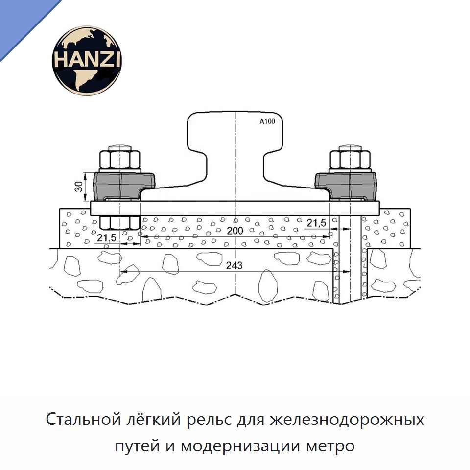 Стальной лёгкий рельс для железнодорожных путей и модернизации метро — Стальные профили