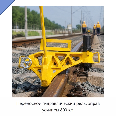 Переносной гидравлический рельсоправ усилием 800 кН