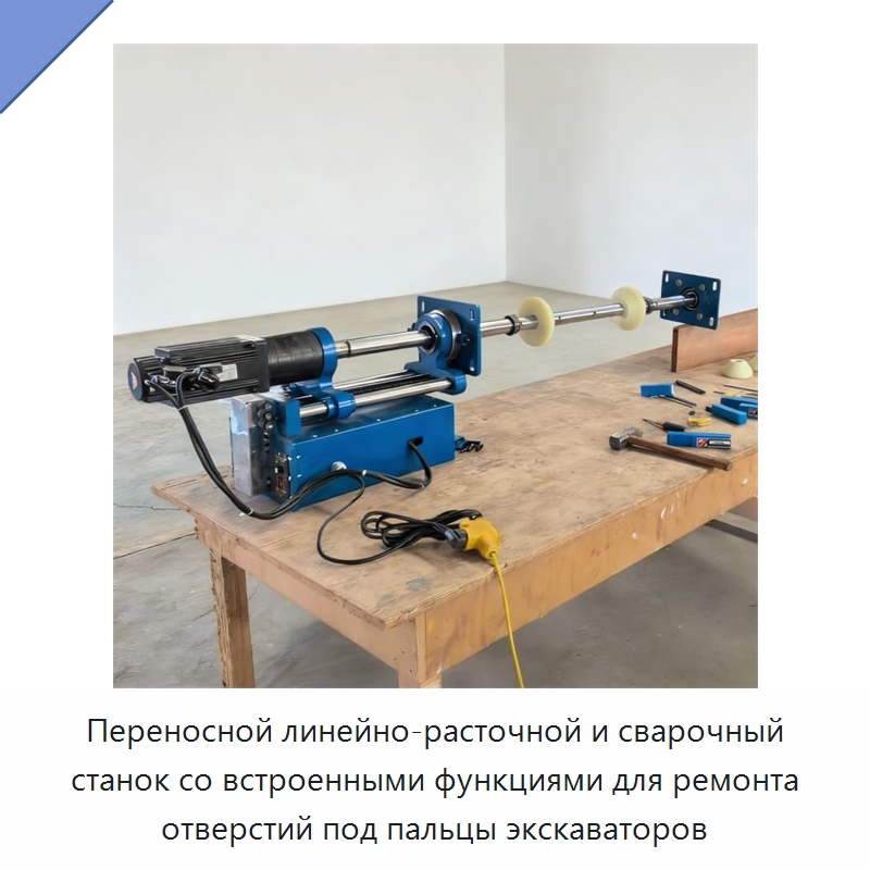 Переносной линейно-расточной и сварочный станок со встроенными функциями для ремонта отверстий под пальцы экскаваторов — Специальная строительная техника
