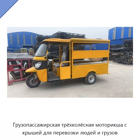 Грузопассажирская трёхколёсная моторикша с крышей для перевозки людей и грузов