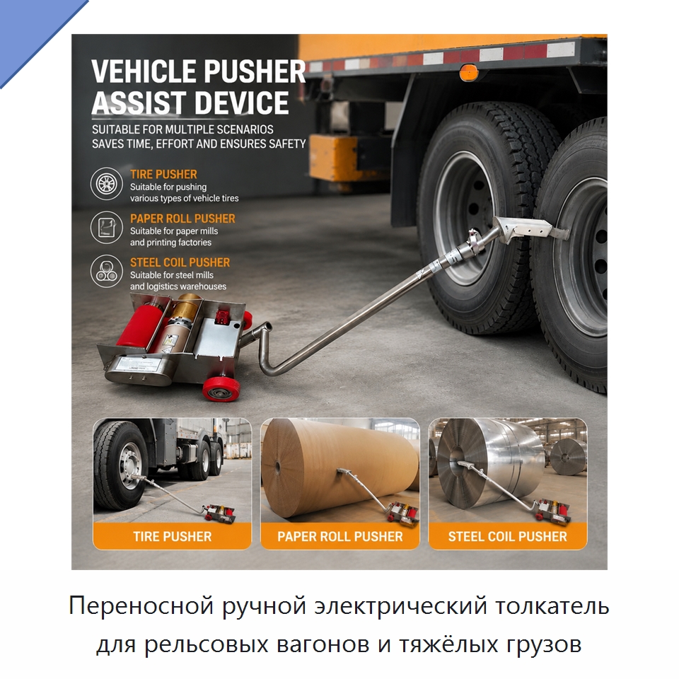 Переносной ручной электрический толкатель для рельсовых вагонов и тяжёлых грузов — Комплектующие для подъемно-транспортного оборудования