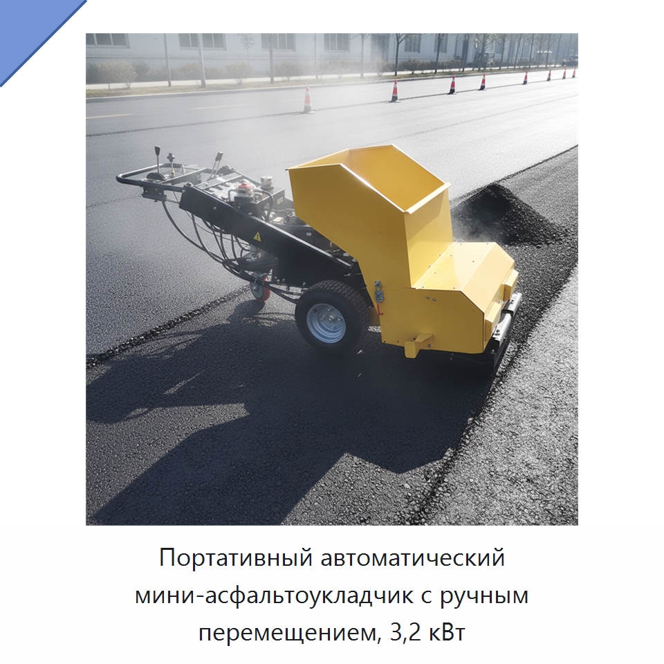 Портативный автоматический мини-асфальтоукладчик с ручным перемещением, 3,2 кВт — Дорожная техника