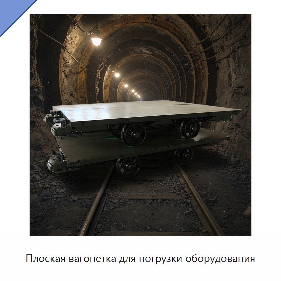Плоская вагонетка для погрузки оборудования — Горнодобывающее оборудование