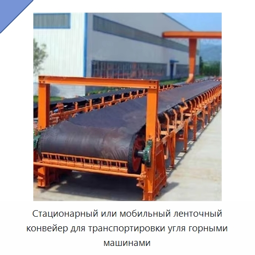 Стационарный или мобильный ленточный конвейер для транспортировки угля горными машинами — Горнодобывающее оборудование