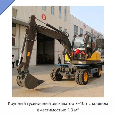 Крупный гусеничный экскаватор 7–10 т с ковшом вместимостью 1,3 м³