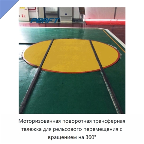 Моторизованная поворотная трансферная тележка для рельсового перемещения с вращением на 360°