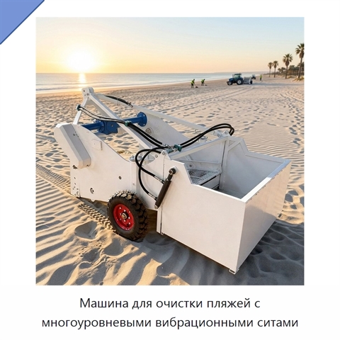 Машина для очистки пляжей с многоуровневыми вибрационными ситами