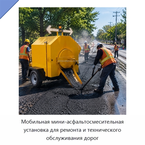 Мобильная мини-асфальтосмесительная установка для ремонта и технического обслуживания дорог