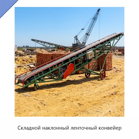 Складной наклонный ленточный конвейер