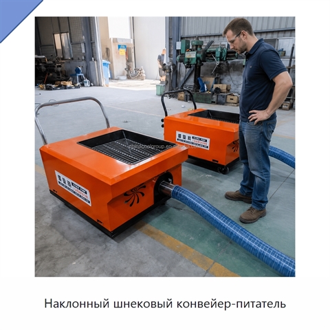 Наклонный шнековый конвейер-питатель
