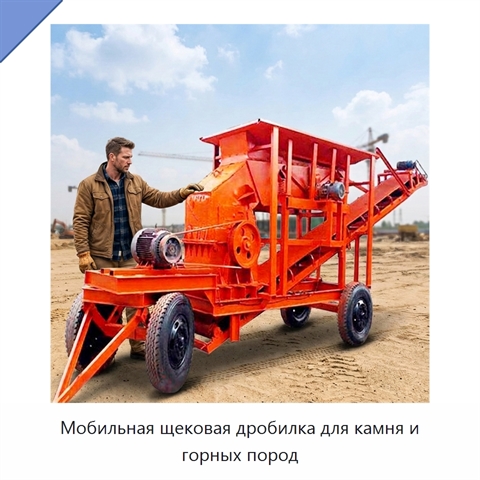 Мобильная щековая дробилка для камня и горных пород