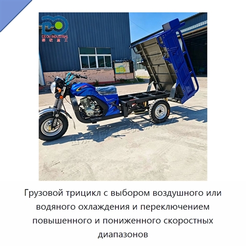 Грузовой трицикл с выбором воздушного или водяного охлаждения и переключением повышенного и пониженного скоростных диапазонов