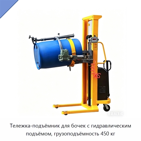Тележка-подъёмник для бочек с гидравлическим подъёмом, грузоподъёмность 450 кг