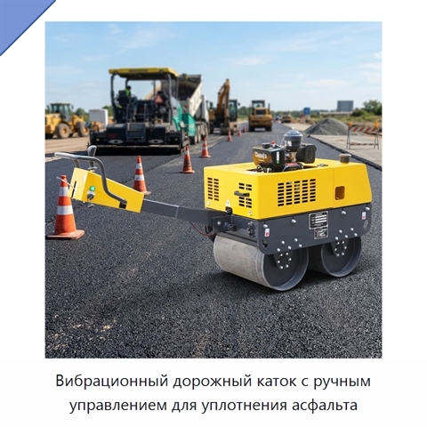 Вибрационный дорожный каток с ручным управлением для уплотнения асфальта