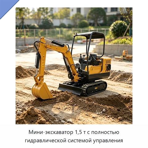 Мини-экскаватор 1,5 т с полностью гидравлической системой управления