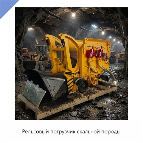 Рельсовый погрузчик скальной породы
