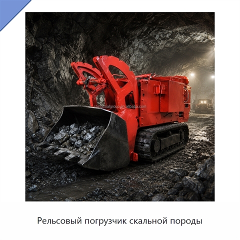 Рельсовый погрузчик скальной породы