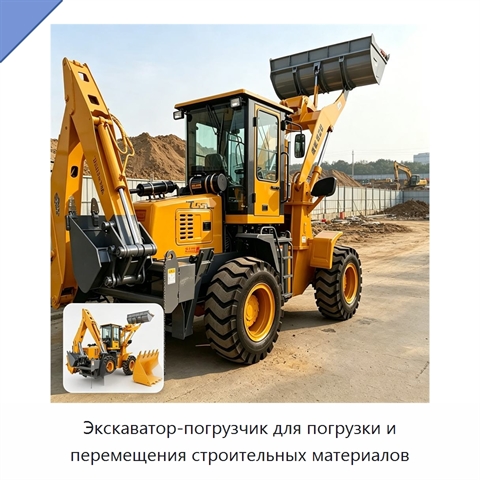Экскаватор-погрузчик для погрузки и перемещения строительных материалов