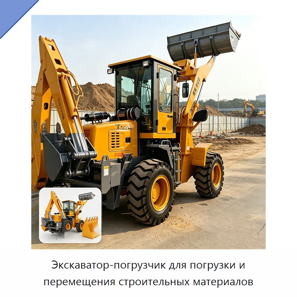 Экскаватор-погрузчик для погрузки и перемещения строительных материалов — Специальная строительная техника
