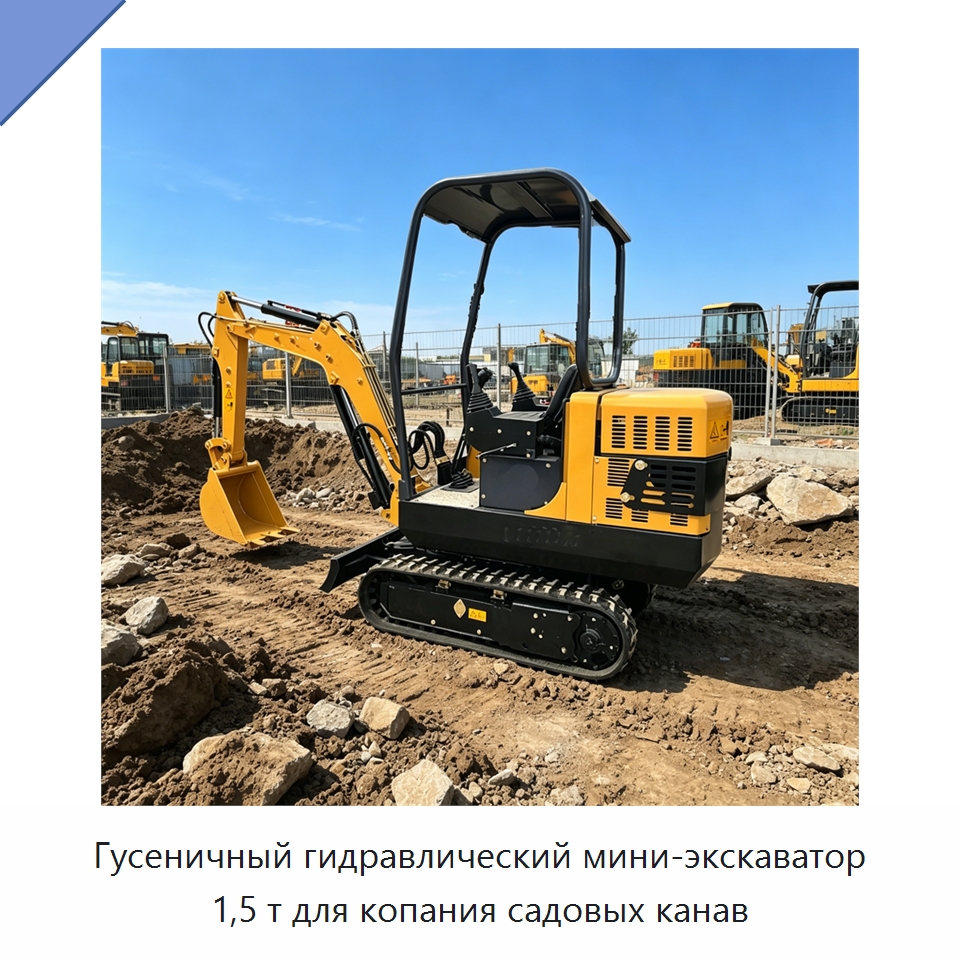 Гусеничный гидравлический мини-экскаватор 1,5 т для копания садовых канав — Землеройная техника