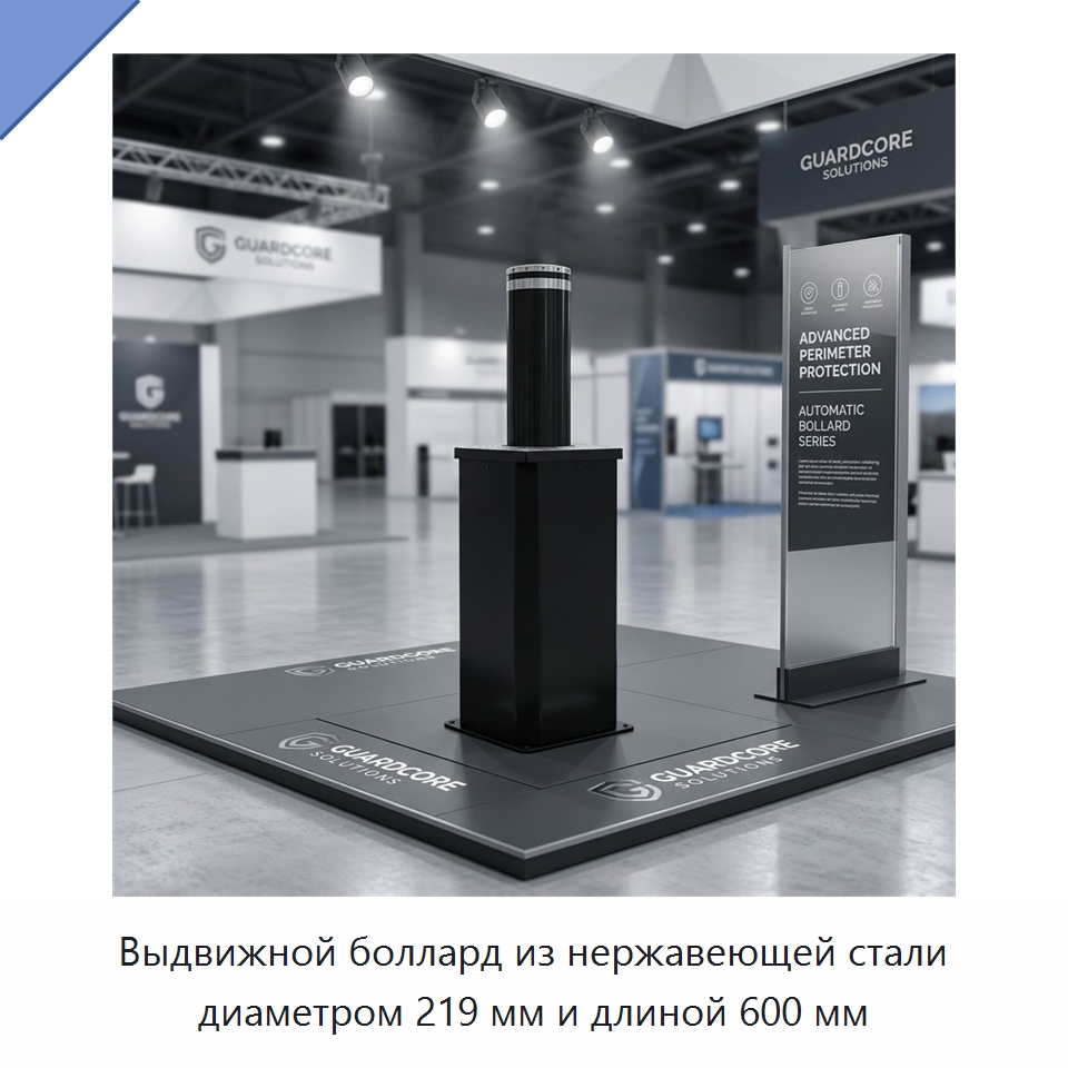 Выдвижной боллард из нержавеющей стали диаметром 219 мм и длиной 600 мм — Дорожные барьеры