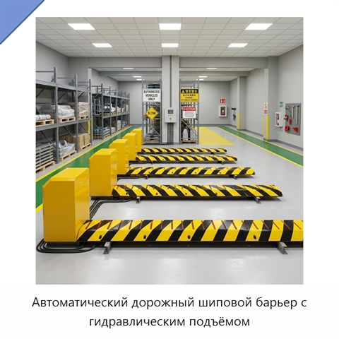 Автоматический дорожный шиповой барьер с гидравлическим подъёмом
