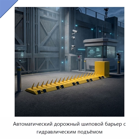 Автоматический дорожный шиповой барьер с гидравлическим подъёмом