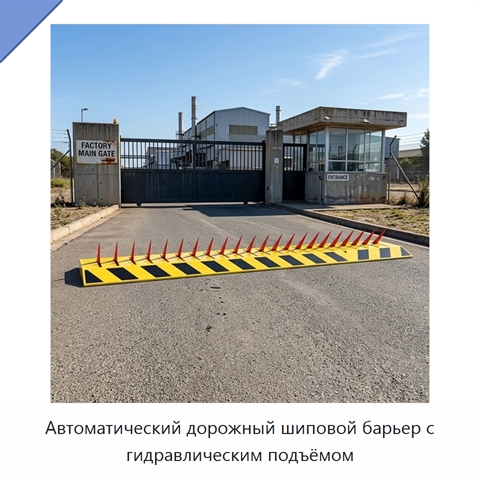 Автоматический дорожный шиповой барьер с гидравлическим подъёмом