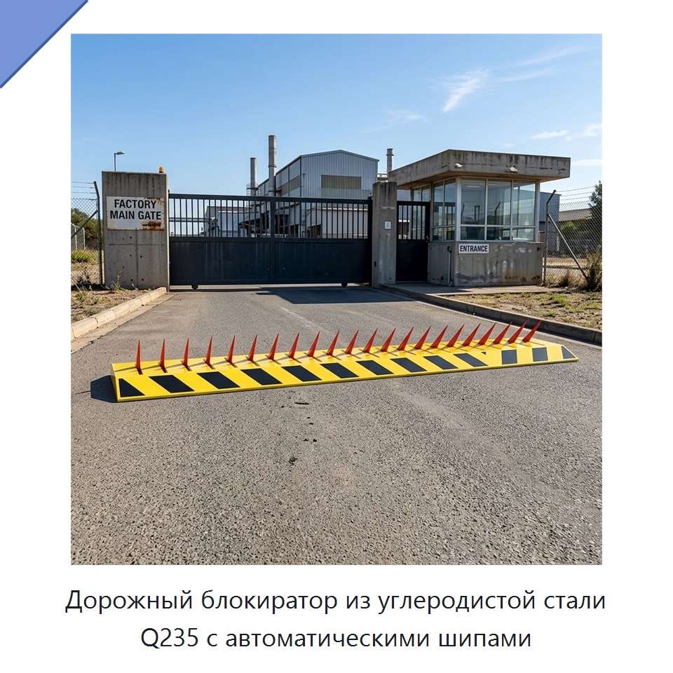 Дорожный блокиратор из углеродистой стали Q235 с автоматическими шипами — Дорожные барьеры