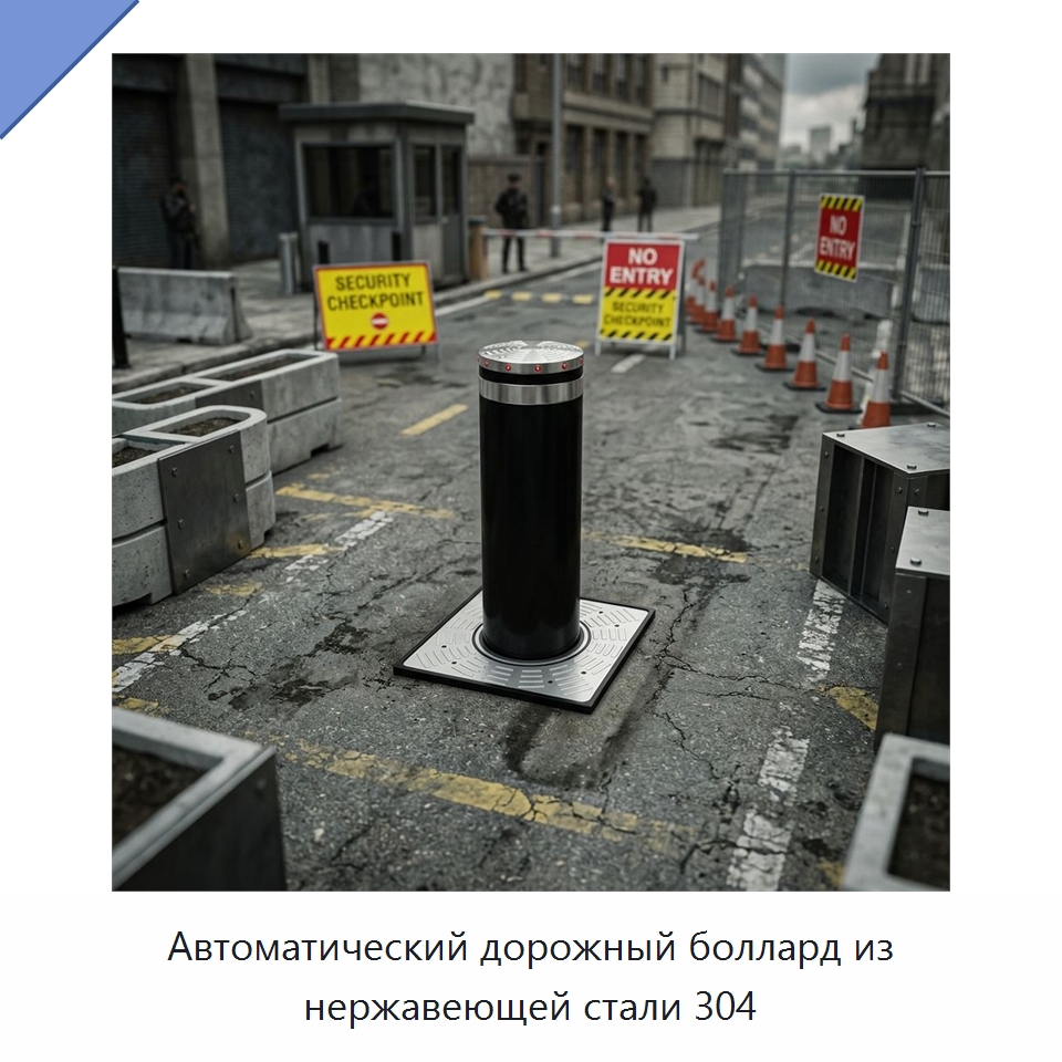 Автоматический дорожный боллард из нержавеющей стали 304 — Дорожные барьеры
