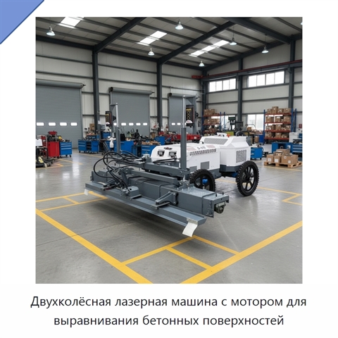 Двухколёсная лазерная машина с мотором для выравнивания бетонных поверхностей