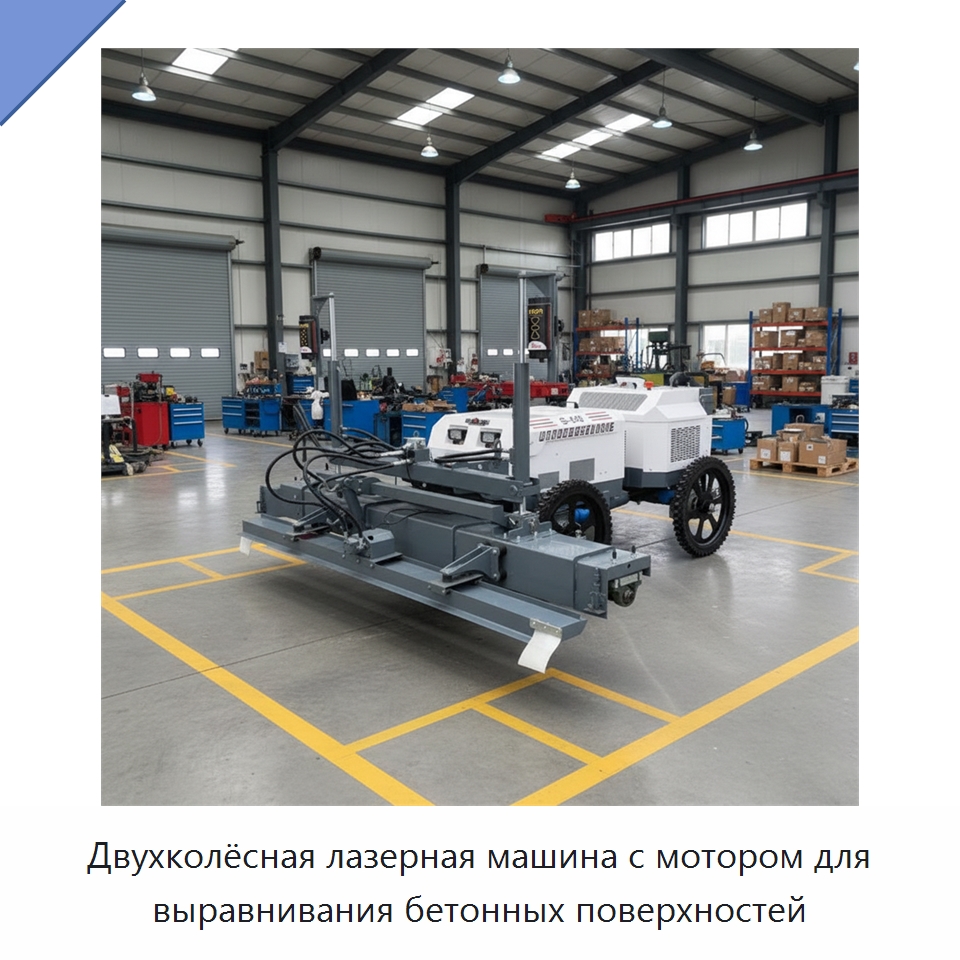 Двухколёсная лазерная машина с мотором для выравнивания бетонных поверхностей — Специальная строительная техника