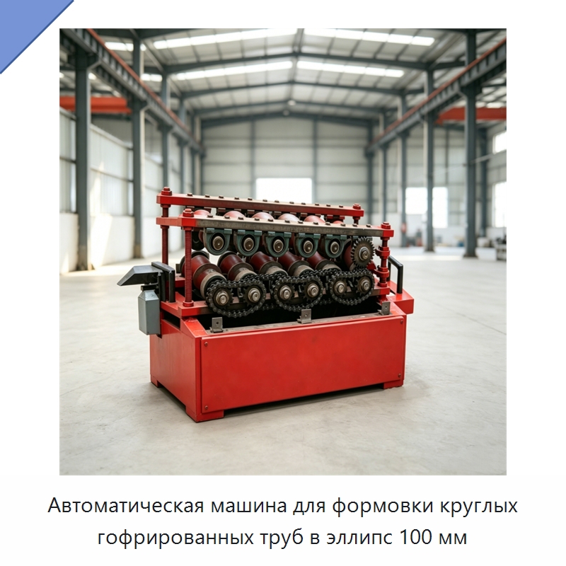 Автоматическая машина для формовки круглых гофрированных труб в эллипс 100 мм — Оборудование для производства труб
