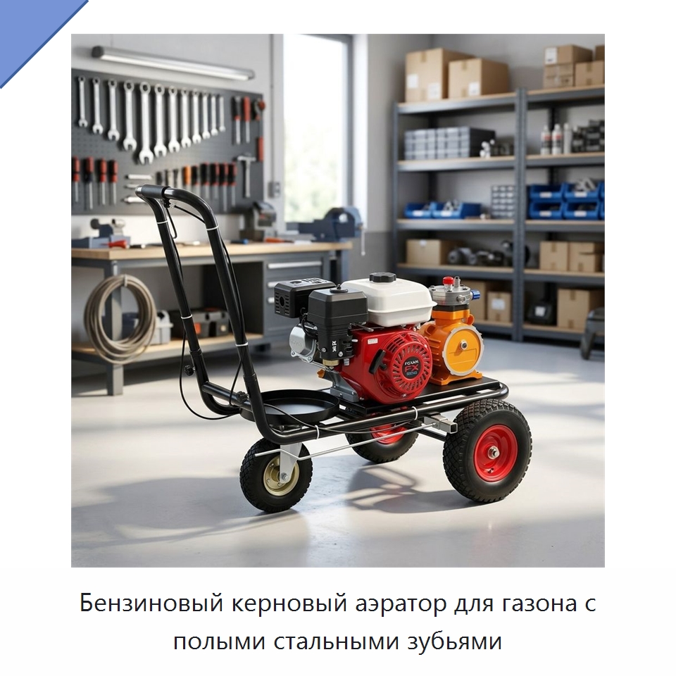 Бензиновый керновый аэратор для газона с полыми стальными зубьями — Культиваторы