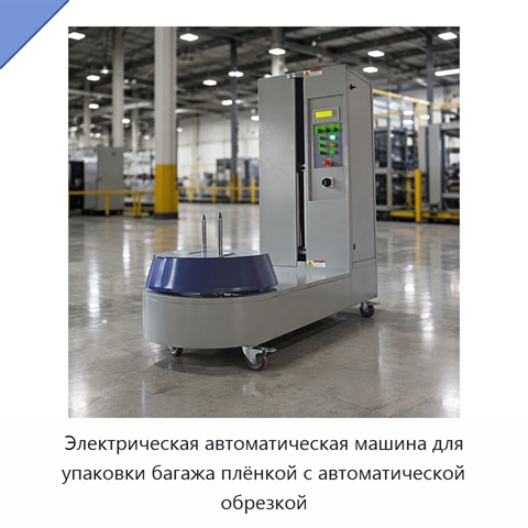 Электрическая автоматическая машина для упаковки багажа плёнкой с автоматической обрезкой