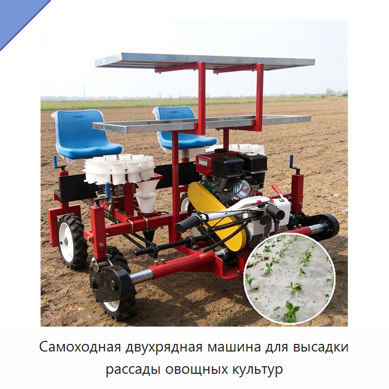 Самоходная двухрядная машина для высадки рассады овощных культур — Сеялки и рассадопосадочные машины