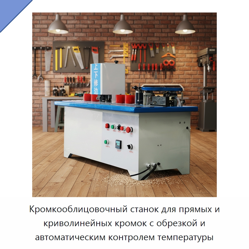 Кромкооблицовочный станок для прямых и криволинейных кромок с обрезкой и автоматическим контролем температуры — Оборудование для производства древесных плит
