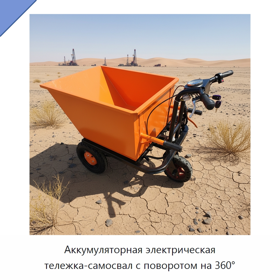Аккумуляторная электрическая тележка-самосвал с поворотом на 360° — Специальные машины и промышленное оборудование