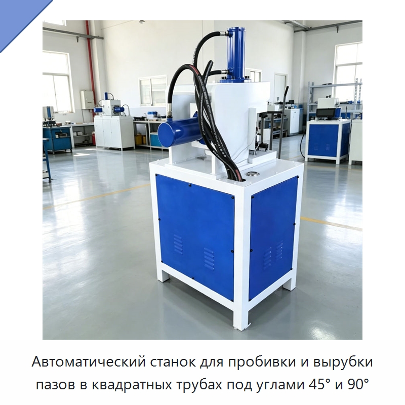 Автоматический станок для пробивки и вырубки пазов в квадратных трубах под углами 45° и 90° — Пробивные станки