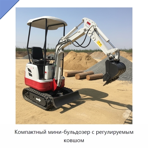Компактный мини-бульдозер с регулируемым ковшом