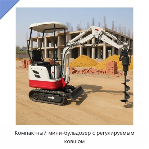 Компактный мини-бульдозер с регулируемым ковшом
