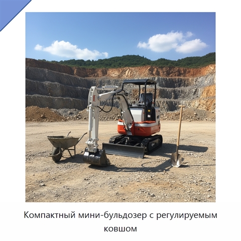 Компактный мини-бульдозер с регулируемым ковшом