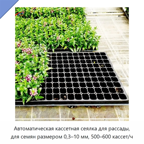 Автоматическая кассетная сеялка для рассады, для семян размером 0,3–10 мм, 500–600 кассет/ч